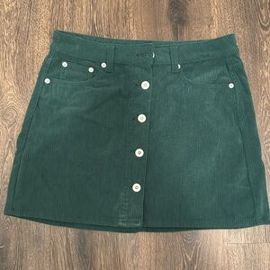 Green Corduroy Skirt